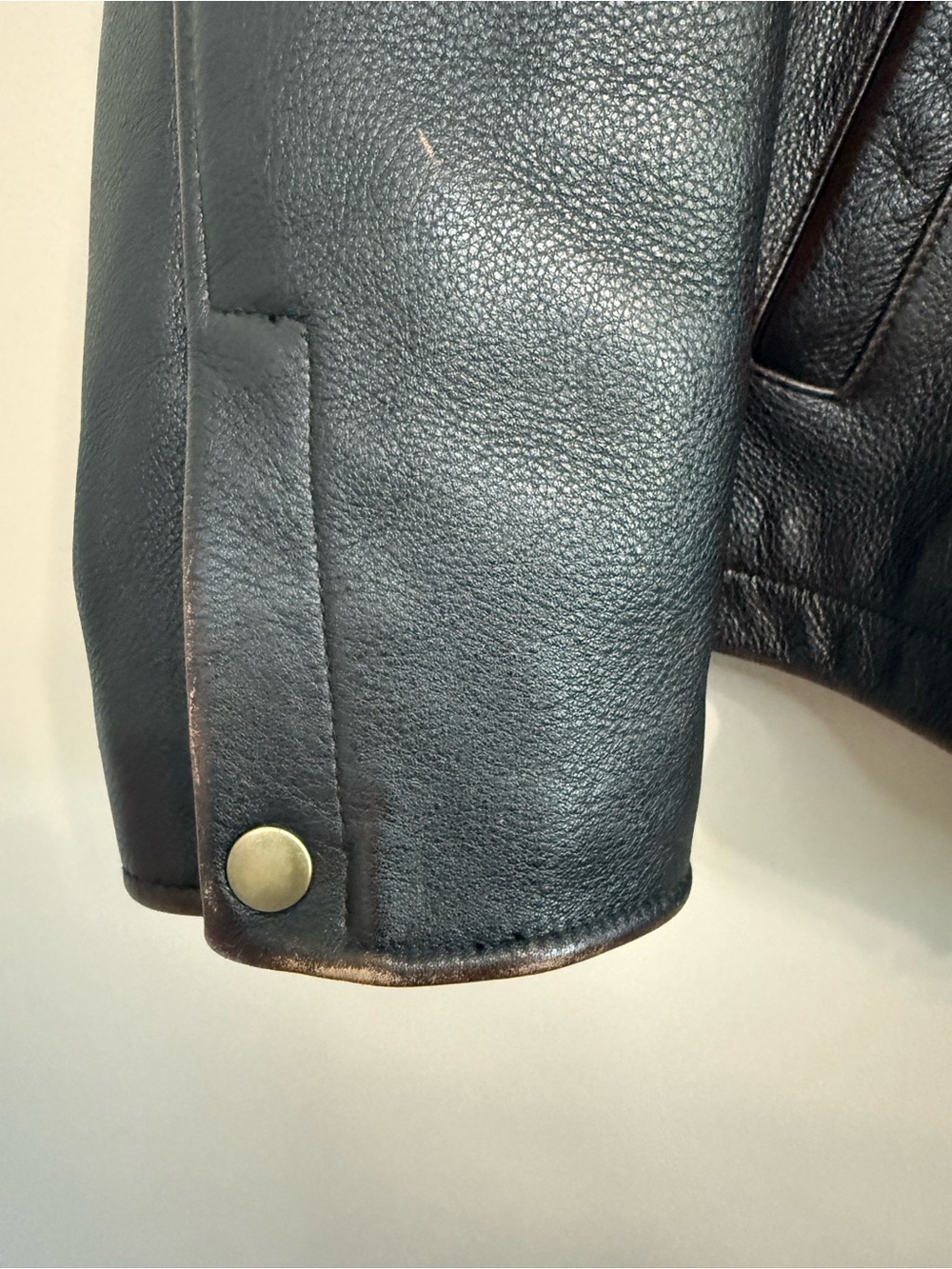 Member’s Mark Men's Brown Leather‎ Bomber Moto Full Zip Jacket Size L - Picture 7 of 14